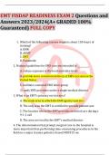 EMT FISDAP READINESS EXAM 2 Questions and Answers 2023/2024(A+ GRADED 100% Guaranteed) FULL COPY