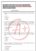 PHARMACOGNOSY & PLANT CHEMISTRY Questions and Answers &lpar;LATEST UPDATE 2024&rpar; 100&percnt;GUARANTEED