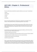 ACC 455 - Chapter 4 - Professional Ethics questions with answers