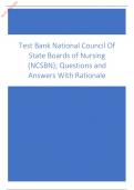 Test Bank National Council Of State Boards of Nursing (NCSBN); Questions and Answers With Rationale