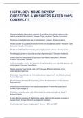 HISTOLOGY NBME REVIEW QUESTIONS & ANSWERS RATED 100&percnt; CORRECT&excl;&excl;