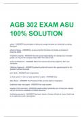 AGB 302 EXAM ASU  100% SOLUTION  QUESTIONS AND ANSWERS
