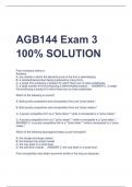 AGB144 Exam 3  100% SOLUTION  QUESTIONS AND ANSWERS