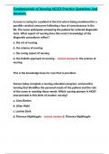 Fundamentals of Nursing NCLEX Practice Questions And Answers 