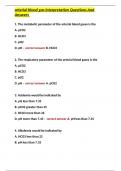 arterial blood gas interpretation Questions And Answers 