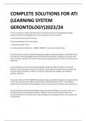 COMPLETE SOLUTIONS FOR ATI (LEARNING SYSTEM GERONTOLOGY)2023/24