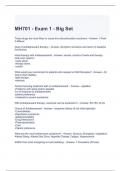 MH701 - Exam 1 - Big Set Questions and Answers 