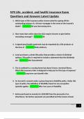 NYS Life&comma; accident&comma; and health insurance Exam Questions and Answers Latest Update 