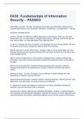 D430 Fundamentals of Information Security - PASSED 100&percnt;