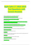 Agile Safe 5.1 2023-2024 Test Questions with Correct Answers