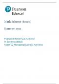 Edexcel as level business paper 2 mark scheme june 2023