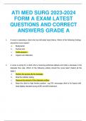 ATI MED SURG 2023-2024 FORM A EXAM LATEST QUESTIONS AND CORRECT ANSWERS GRADE A