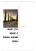 NUR 172 Quiz 3 Final Exam 2023-2024