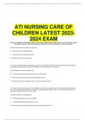 ATI NURSING CARE OF CHILDREN LATEST 2023-2024 EXAM