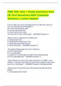 CMN 568- Unit 1 Study questions from  FB Test Questions With Complete  Solutions | Latest Update