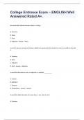 College Entrance Exam &ndash; ENGLISH Well Answered Rated A&plus;&period;