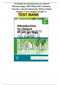 Test Bank Introduction to Clinical Pharmacology 10th Edition Visovsky,Complete