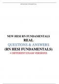 FUNDAMENTALS BRAND NEW AUTHENTIC RN HESI EXIT EXAM VERSIONS  TEST BANK Next Generation Format ALL 100% CORRECT – GUARANTEED A+