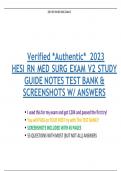 2023 HESI RN MED SURG EXAM V2 STUDY GUIDE NOTES TEST BANK & SCREENSHOTS W/ ANSWERS A+