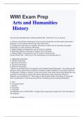     WWI Exam Prep  &Tab;Arts and Humanities History 