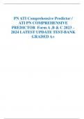 PN ATI Comprehensive Predictor / ATI PN COMPREHENSIVE PREDICTOR Form A ,B & C 2023 – 2024 LATEST UPDATE TEST-BANK GRADED A+