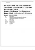 nurs6521&lowbar;week&lowbar;11&lowbar;finals&period;Review Test Submission&colon; Exam - Week 11&period; Questions And Answers Latest Update&period;2024