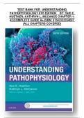 TEST BANK FOR UNDERSTANDING PATHOPHYSIOLOGY 6TH EDITION BY: SUE E.  HUETHER; KATHRYN L. MCCANCE CHAPTER 1- 42|COMPLETE GUIDE A+,ISBN: 978-0323354097  (ALL CHAPTERS COVERED)