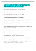 AP US HISTORY READING TEST 2 WITH COMPLETE SOLUTIONS 100&percnt;