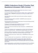 CWEA Collections Grade 2 Practice Test Questions & Answers 100&percnt; Correct