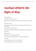 Verified UPDATE ON Right of Way   100&percnt; CORRECT ANSWERS