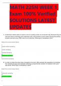 MATH 225N WEEK 1  Exam 100% Verified  SOLUTIONS LATEST  UPDATES 