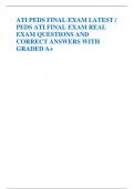 ATI PEDS PROCTORED FINAL EXAM /PEDS ATI PROCTORED FINAL EXAM TEST BANK  QUESTIONS AND CORRECT ANSWERS WITH RATIONALES|AGRADE