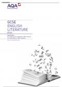 GCSE ENGLISH LITERATURE (8702) Specifcation For teaching from September 2015 onwards For GCSE exams in 2017 onwards