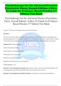 Psychotherapy for the Advanced Practice  Psychiatric Nurse, Second Edition: A How To Guide for Evidence- Based Practice 2nd  Edition Test Bank