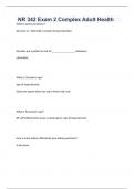 NR 342 Exam 2 Complex Adult Health  with correct questions and answers 2025