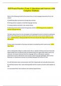 SLP Praxis Practice &lpar;Form 1&rpar; Questions and Answers with  Complete Solutions