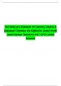 Test Bank and Solutions For General&comma; Organic & Biological Chemistry 5th Edition By Janice Smith Latest Update Questions and 100&percnt; Correct Answers