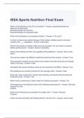 ISSA Sports Nutrition Final Exam with Verified Answers