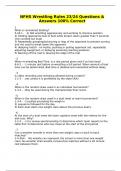 NFHS Wrestling Rules 23/24 Questions & Answers 100% Correct