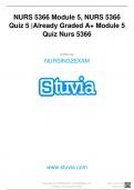 NURS 5366 Module 5, NURS 5366 Quiz 5 |Already Graded A+ Module 5 Quiz Nurs 5366 written by NURSING2EXAM www.stuvia.com Downloaded by: NURSING2EXAM | mianom265@gmail.com Distribution of this document is illegal Want to earn $1.236 extra per year? Question 