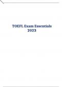 TOEFL Exam Essentials 2023