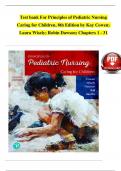 TEST BANK For Principles of Pediatric Nursing Caring for Children, 8th Edition by Kay Cowen; Laura Wisely, Verified Chapters 1 - 31, Complete Newest Version