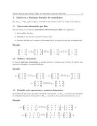 Sistemas de Ecuaciones Lineales y matrices