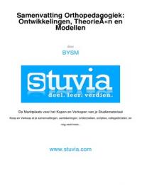 Orthopedagogiek &lpar;Blauw&rpar; samenvatting 