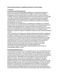 Samenvatting: Analysis in Qualitative Research