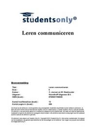 Samenvatting Leren communiceren