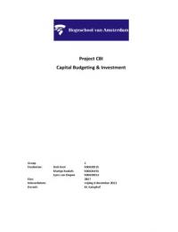 Geheel Project CBI, CBU Capital Budgeting & Investment 3e jaars bedrijfseconomie