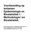 Epidemiology and Biostatistics I (Methodology I and statistics) Exam Material (hc + books)