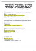 FIREFIGHTER 2 PRACTICE EXAM QUESTIONS AND ANSWERS | LATEST VERSION 2024 | 300 QUESTIONS AND ANSWERS | GRADED A+