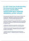 FL DCF Child Care Understanding  Developmentally Appropriate  Practices (UDAP) REAL  QUEESTIONS WITH VERIFIED  ANSWERS| LATEST UPDAT